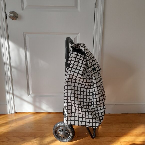 IKEA KNALLA Shopping bag on wheels, black white - Picture 3 of 16